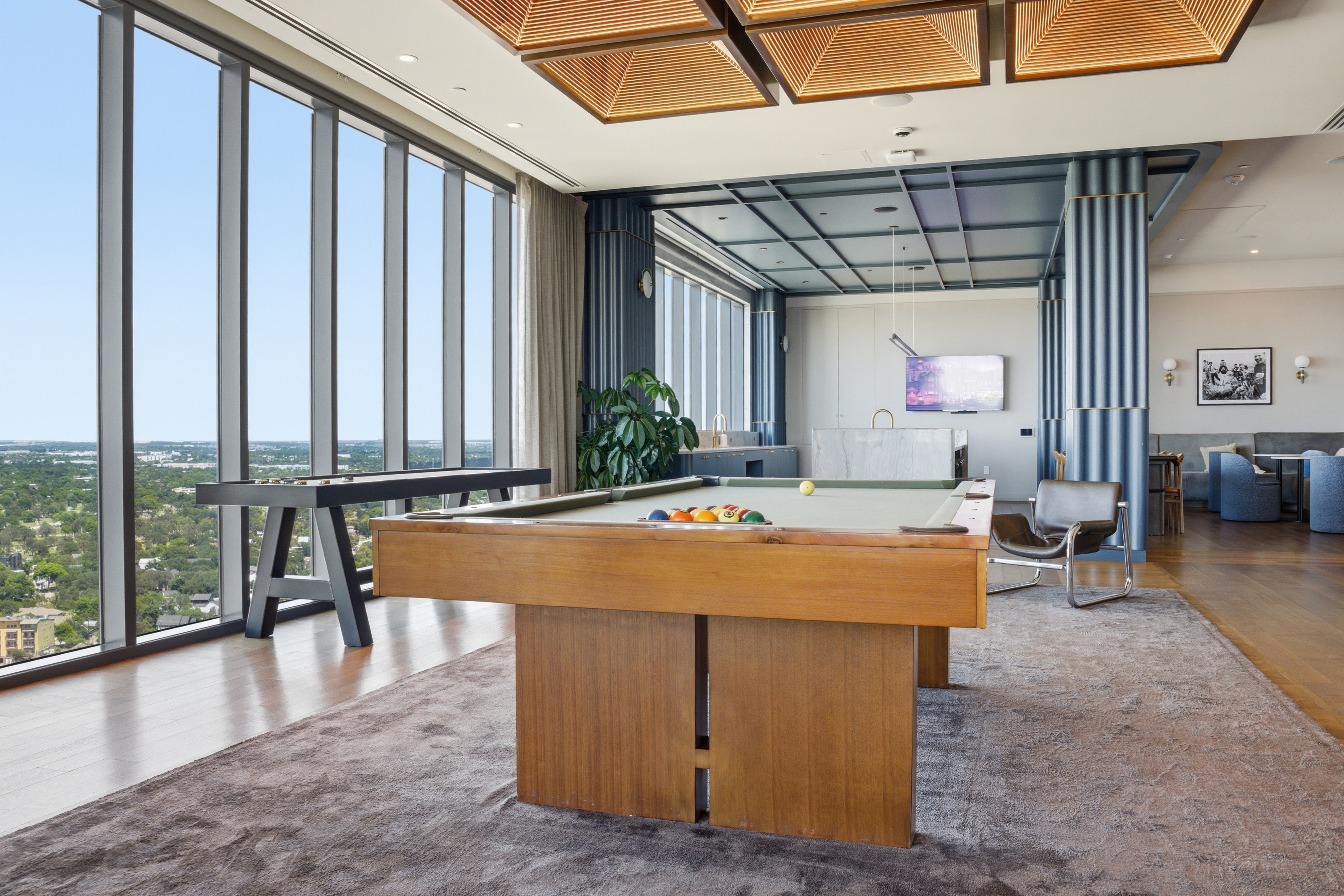 Penthouse game room billiards