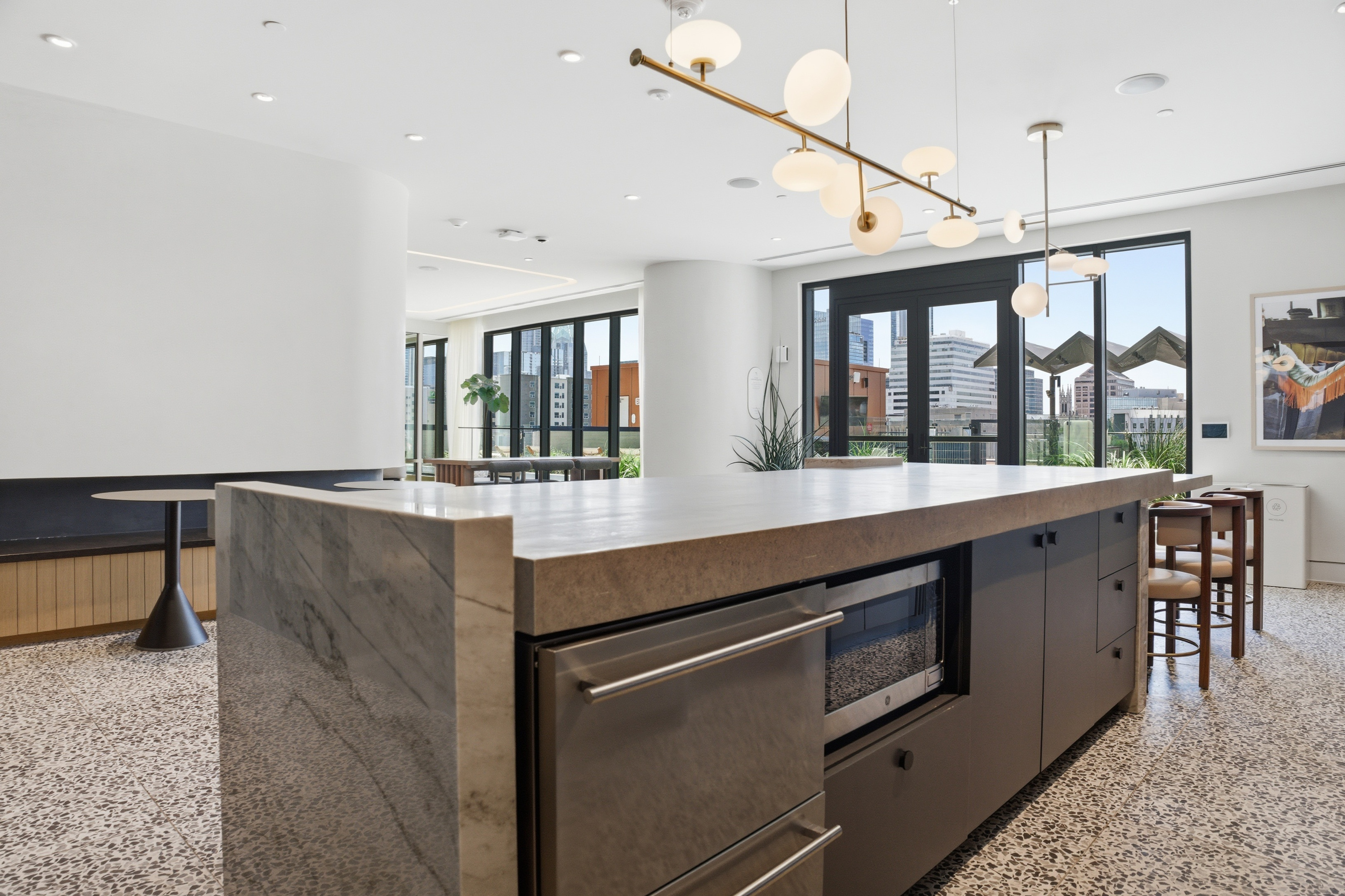 Kitchen island skylight view